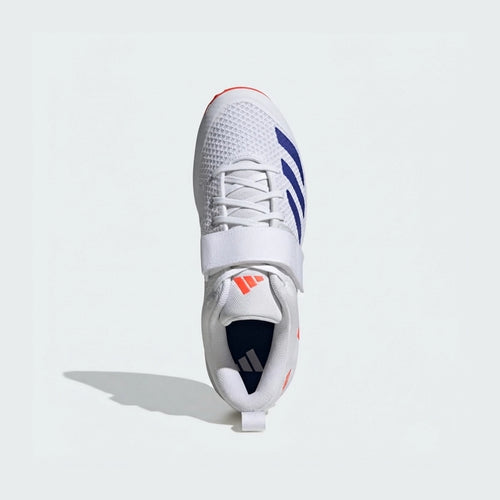 Adidas Adipower Vector 20 – Cloud White / Lucid Blue / Solar Red Cricket Shoes