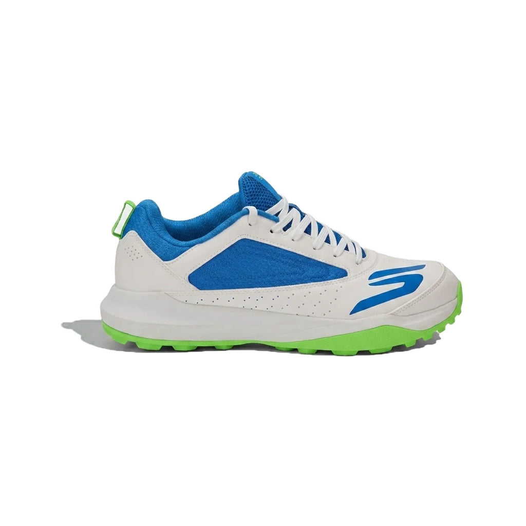 Skechers Cricket Elite – Rubber Stud Edition White/Blue/Lime