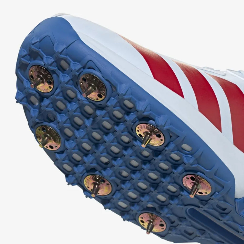 adidas 22YDS Spike Cricket Shoes Crystal Sky / Pure Ruby / Bright Royal