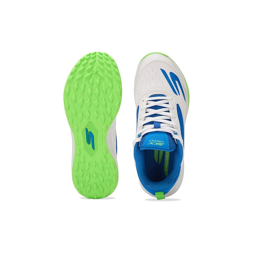 Skechers Cricket Elite – Rubber Stud Edition White/Blue/Lime