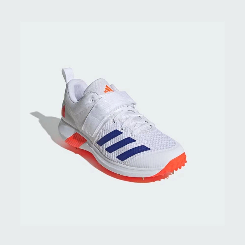 Adidas Adipower Vector 20 – Cloud White / Lucid Blue / Solar Red Cricket Shoes