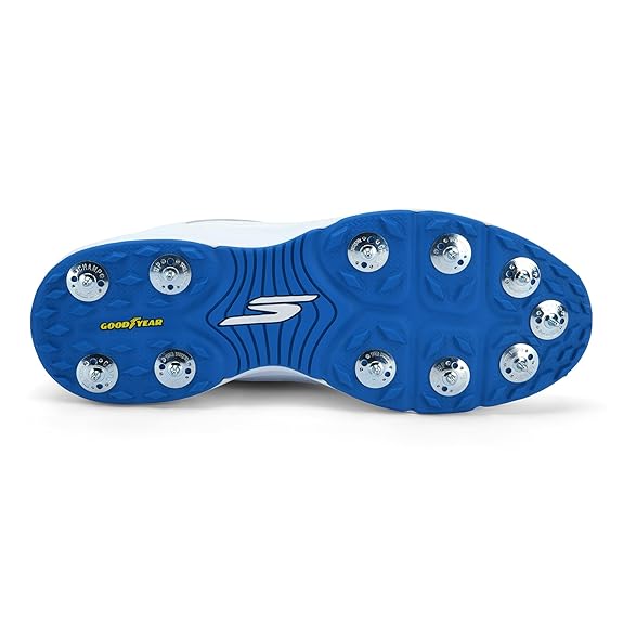 Skechers Mens Cricket Spikes White/Blue