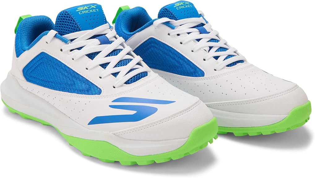Skechers Cricket Elite – Rubber Stud Edition White/Blue/Lime