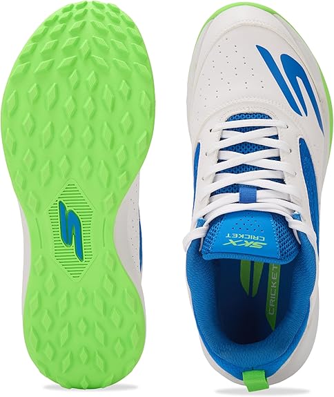 Skechers Cricket Elite – Rubber Stud Edition White/Blue/Lime