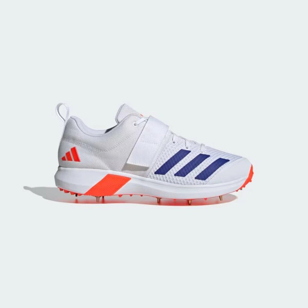 Adidas Adipower Vector 20 – Cloud White / Lucid Blue / Solar Red Cricket Shoes