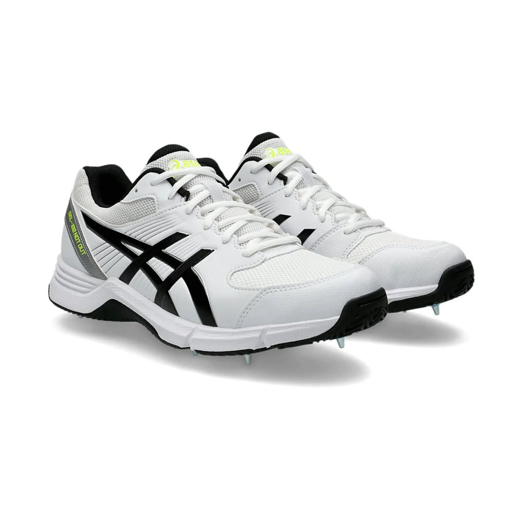 ASICS GEL‑100 NOT OUT Cricket Shoes – White / Black