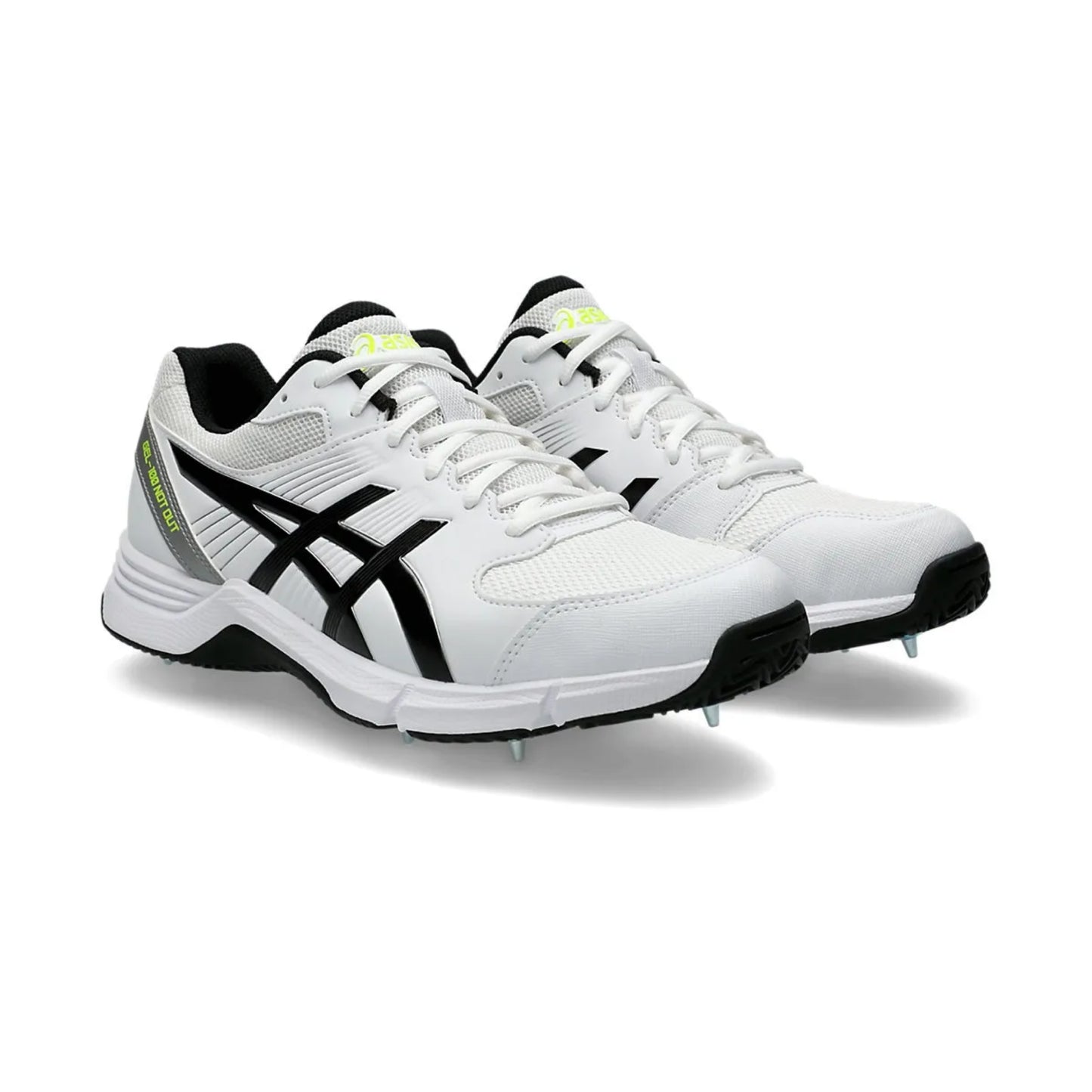 ASICS GEL‑100 NOT OUT Cricket Shoes – White / Black