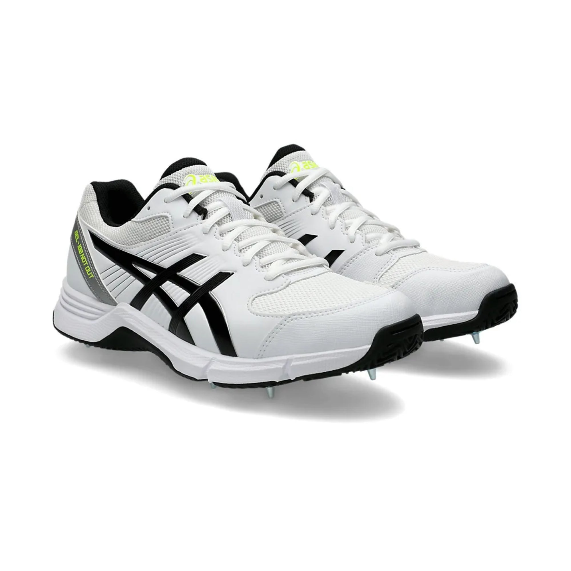 ASICS GEL‑100 NOT OUT Cricket Shoes – White / Black