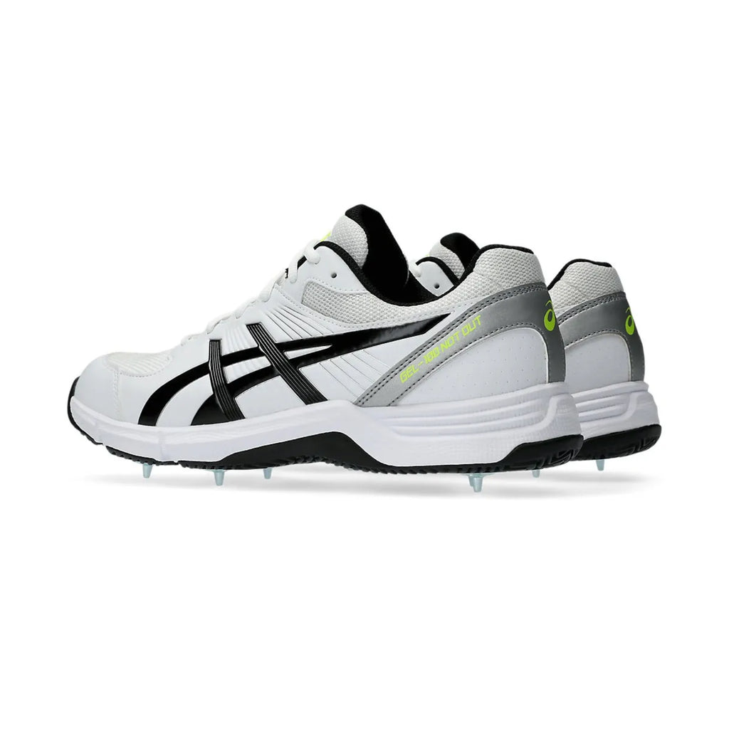 ASICS GEL‑100 NOT OUT Cricket Shoes – White / Black