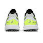 White and black sports shoes with green accents on a white background.