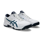 White and blue athletic shoes on a white background