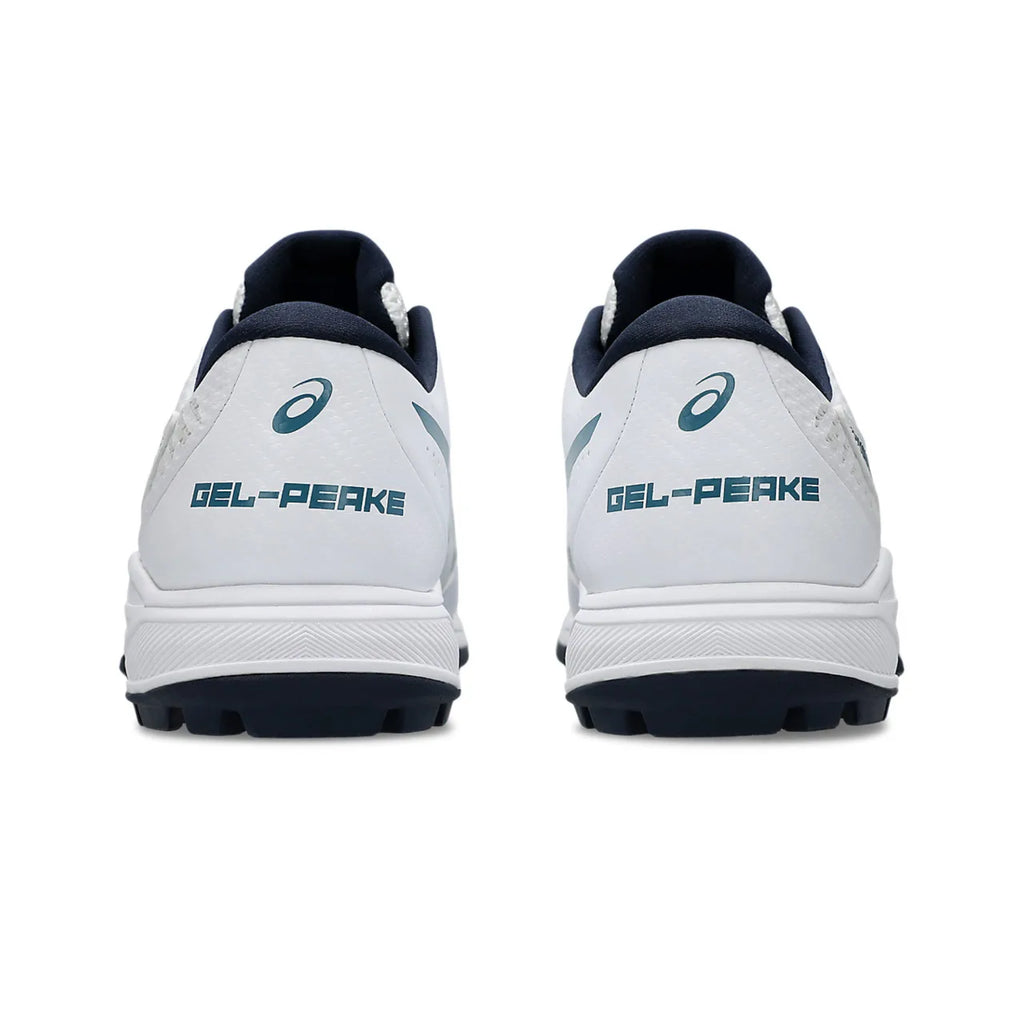 White running shoes with 'GEL-PEAKE' branding on a white background