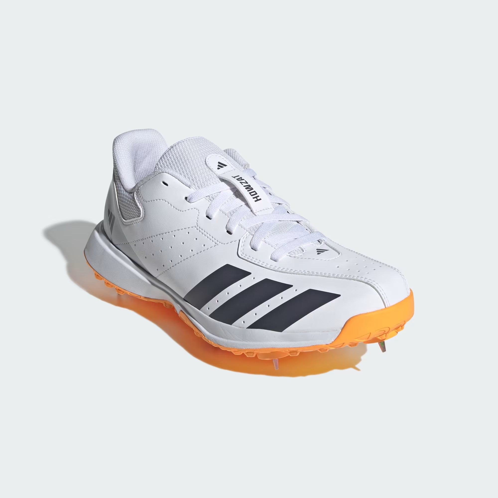 Adidas Howzat Spike Cricket Trainers Cloud White / Aurora Onix / Lucid Tangerine
