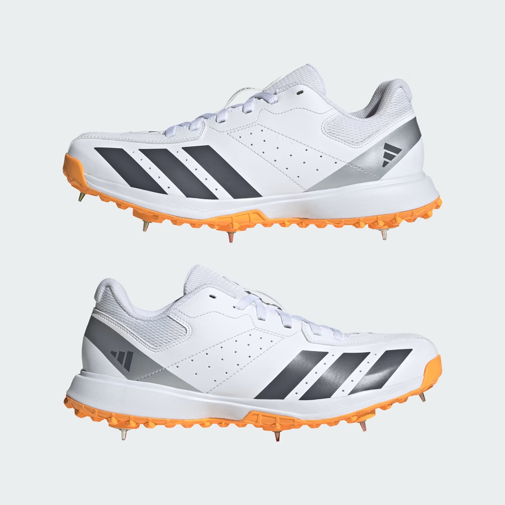 Adidas Howzat Spike Cricket Trainers Cloud White / Aurora Onix / Lucid Tangerine