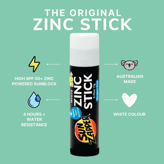 Sun Zapper - White Zinc Sunscreen Stick SPF 50+