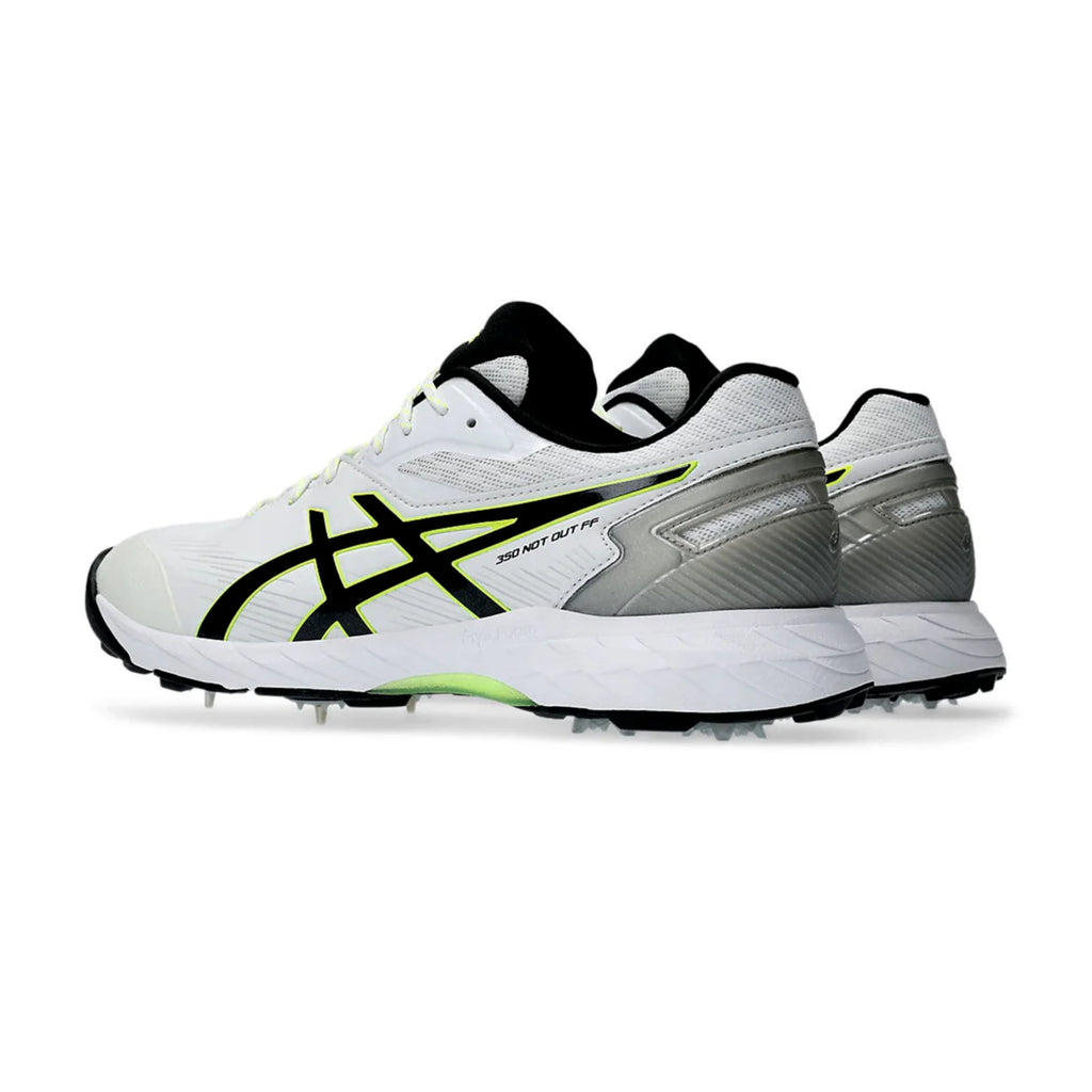 Pair of ASICS 350 Not Out FF cricket shoes in white and black, available in Pakistan