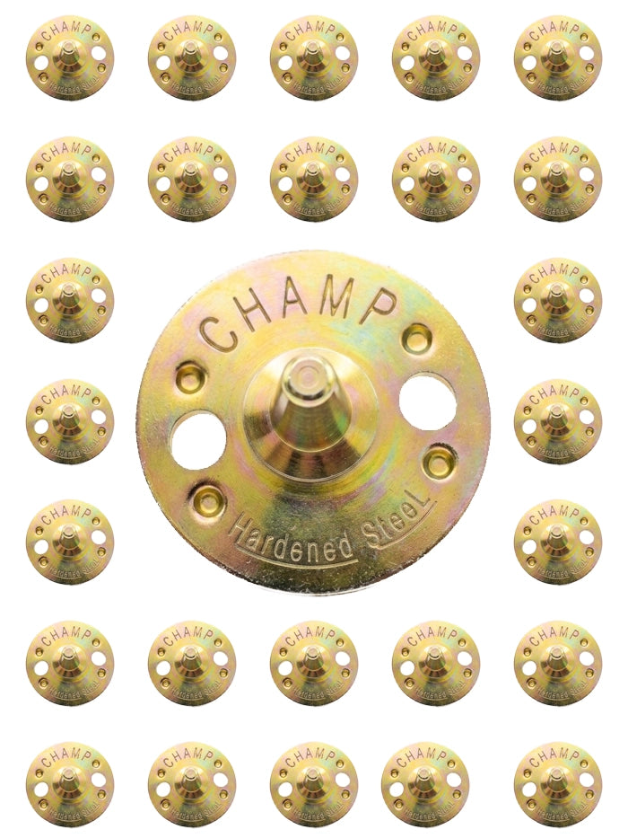 Champ Hardened Steel Shoe Studs – Gold Zinc-Plated Spikes