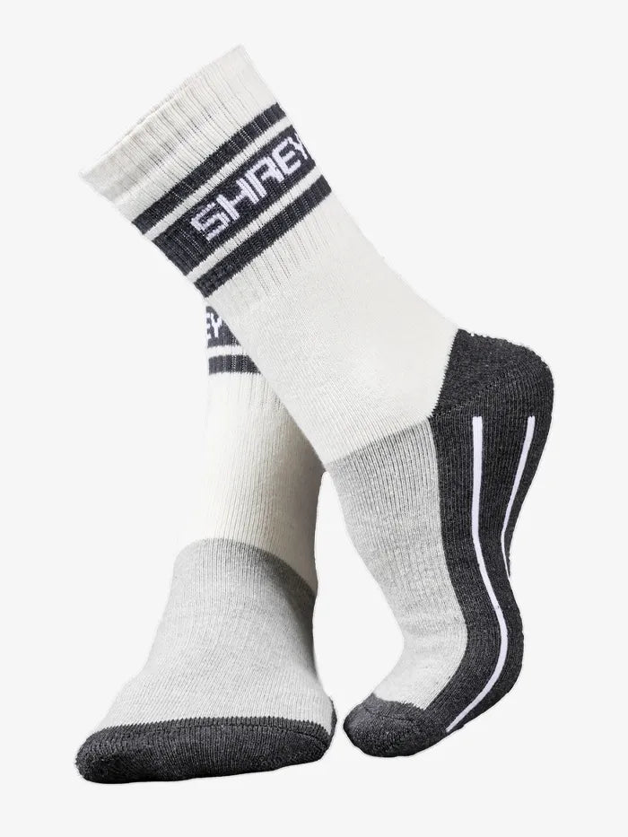 Shrey white and grey cricket performance socks - Apex Stride Sports store in Pakistan