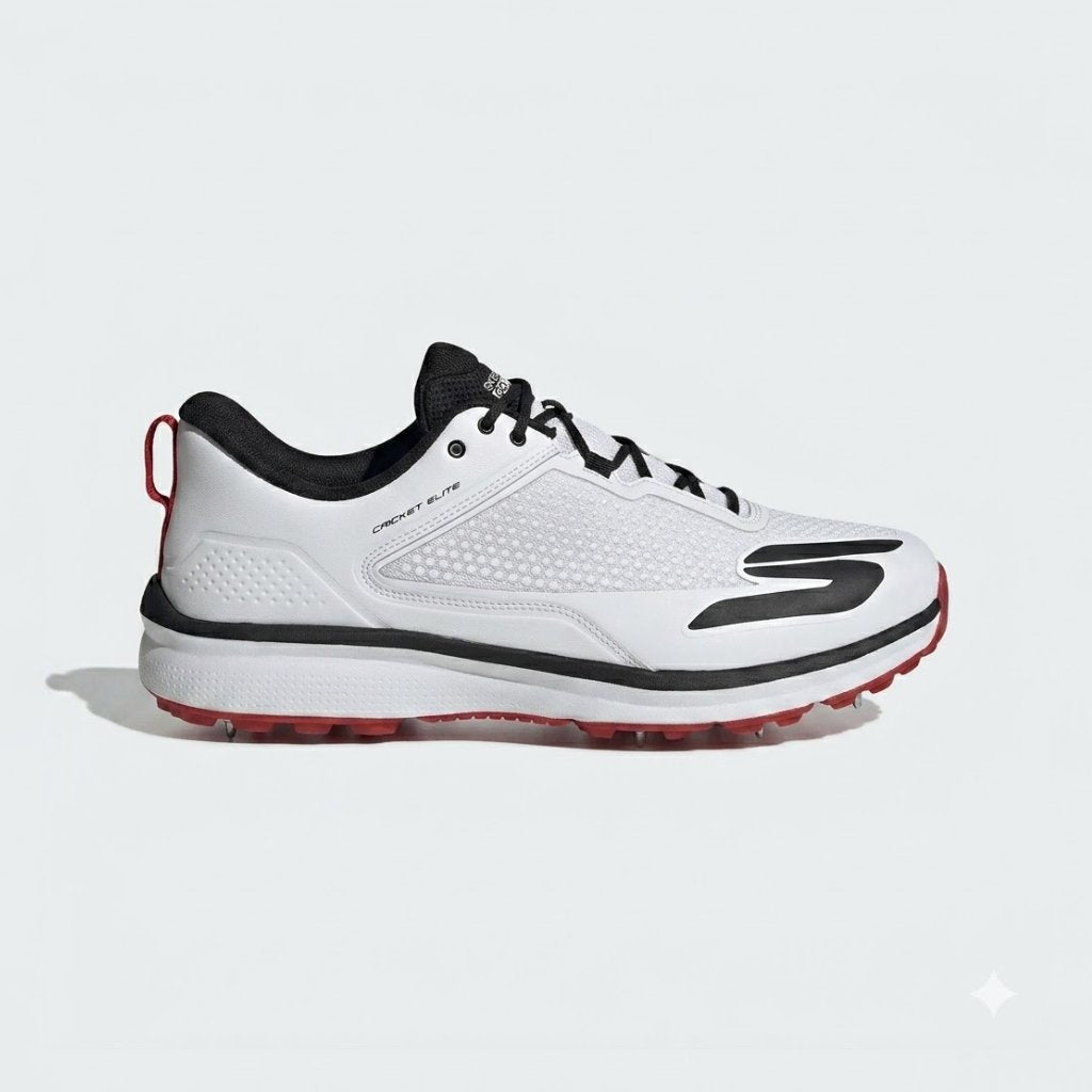 Sketchers Cricket Elite Spkies White/Black/Red